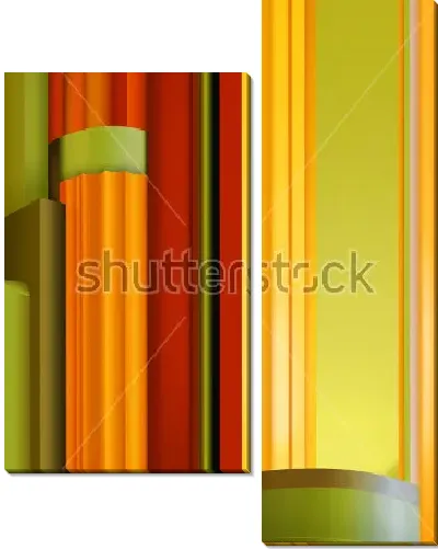 Модульная картина Яркий фрагмент внутреннего декора в стиле арт-деко