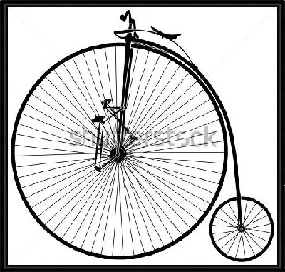 Картина Старинный ретро велосипед с элементами арт-деко