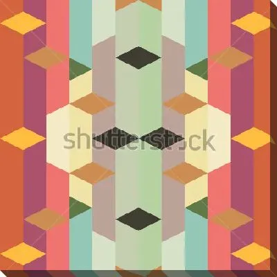 Картина маслом Геометрическая симметричная композиция в приглушённых тонах