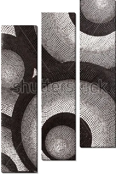 Модульная картина Геометрическая композиция из кругов в декоративном оформлении интерьера в стиле арт-деко