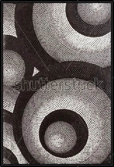 Картина Геометрическая композиция из кругов в декоративном оформлении интерьера в стиле арт-деко