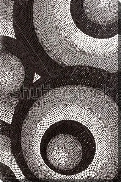 Постер Геометрическая композиция из кругов в декоративном оформлении интерьера в стиле арт-деко