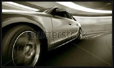 Картина Спортивный автомобиль на высокой скорости в тоннеле
