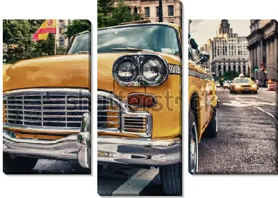 Модульная картина Жёлтое такси на улице Нью-Йорка