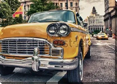 Жёлтое такси на улице Нью-Йорка