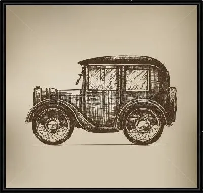 Картина Гравюра старинного автомобиля №2
