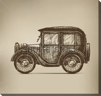 Постер Гравюра старинного автомобиля №2