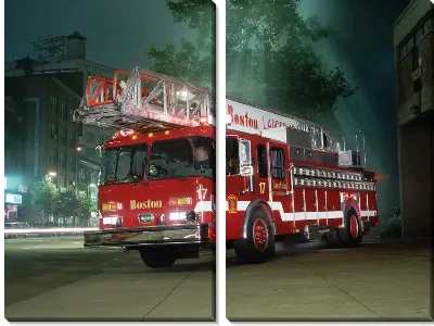 Модульная картина Пожарная машина №4