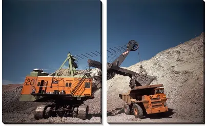 Модульная картина Экскаватор №3