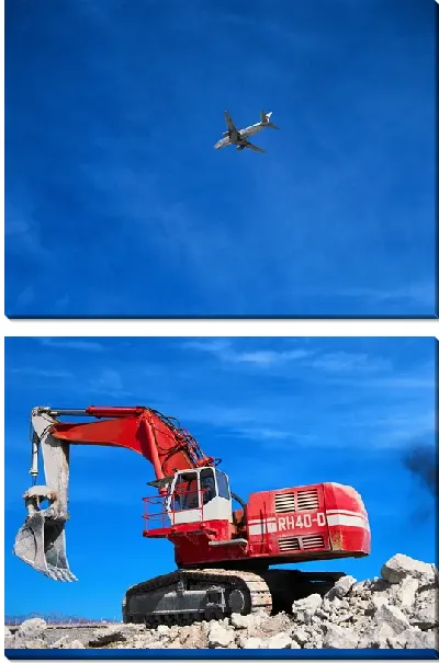 Модульная картина Экскаватор №5