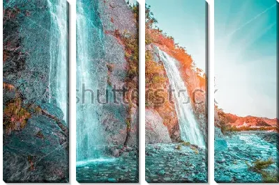 Модульная картина Завораживающие водопады рядом с ледником Франца-Иосифа на Южном Острове Новой Зеландии