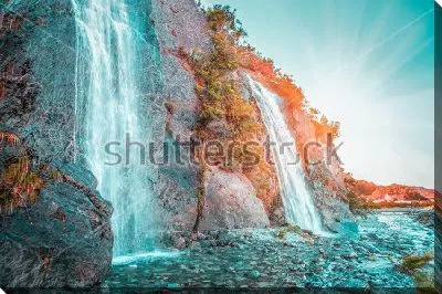 Картина маслом Завораживающие водопады рядом с ледником Франца-Иосифа на Южном Острове Новой Зеландии