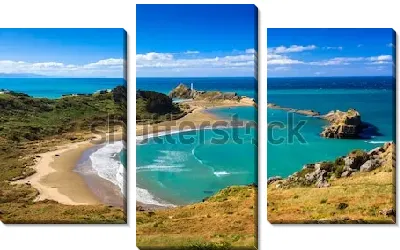 Модульная картина Прекрасный вид на синий океан со стороны пляжа на Северном острове в Новой Зеландии