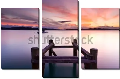 Модульная картина Невероятной красоты рассвет над озером