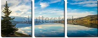 Модульная картина Великолепная панорама озера Данстан на Южном острове Новой Зеландии