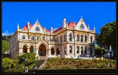 Картина Красивое здание Парламентской библиотеки в Веллингтоне (Новая Зеландия)