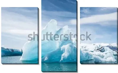 Модульная картина Голубые льдины ледниковой лагуны Йокульсарлон в Исландии