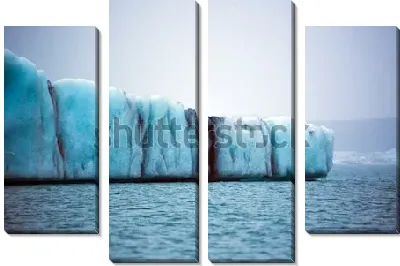 Ледяное плато в Ледяной лагуне Йокульсарлон (Исландия)