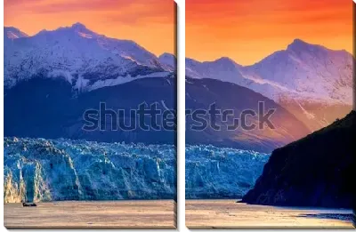 Модульная картина Фантастический восход над ледником Хаббард - самым большим ледником на северо-западной окраине Северной Америки (США)