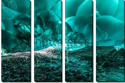 Модульная картина Бирюзовые пещеры ледника Менденхолл на Аляске