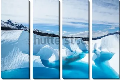 Модульная картина Синее озеро на вершине ледника Матануска на юге Аляски