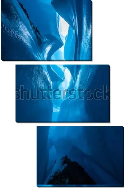 Модульная картина Живописная расщелина в толще голубого льда знаменитого ледника Матануска (Канада)