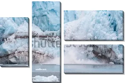 Модульная картина Обвал на леднике с голубым льдом