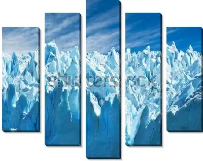 Модульная картина Острые голубые пики ледника Перито-Морено на фоне голубого неба (Аргентина)