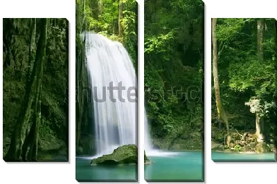 Модульная картина Лесной водопад Эраван в Национальном парке Таиланда