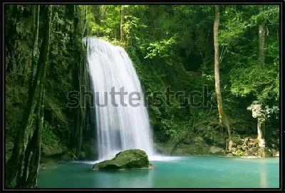 Картина Лесной водопад Эраван в Национальном парке Таиланда