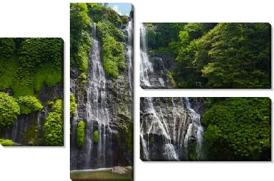 Модульная картина Великолепный водопад Баньюмала в тропическом лесу (Бали, Индонезия)