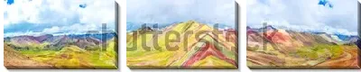 Модульная картина Развёрнутая панорама семицветных гор Монтана-де-Сиете в Перу