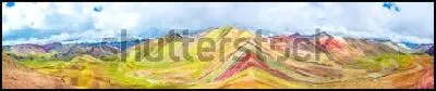 Картина Развёрнутая панорама семицветных гор Монтана-де-Сиете в Перу