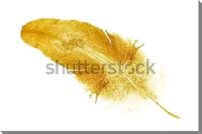 Картина маслом Золотое пёрышко - акварельный рисунок 