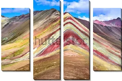 Удивительные радужные гора Виникунка в Перу
