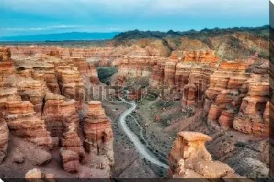 Панорама Чарынского каньона в Юго-Восточном Казахстане