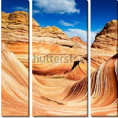 Модульная картина Удивительные скалы в форме волн в Национальном парке Гранд-Каньон (США, штат Аризона)