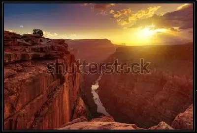 Картина Великолепный золотой закат над Гранд-Каньоном (США, штат Аризона)