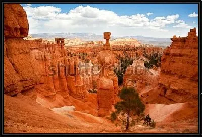 Картина Впечатляющая панорама Брайс-Каньона с Молотом Тора на первом плане в окружении скалистых шпилей (США)