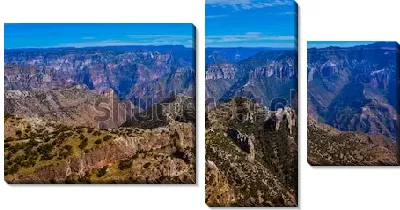 Модульная картина Панорама Медного каньона в ясный день (Мексике, штат Чиуауа)