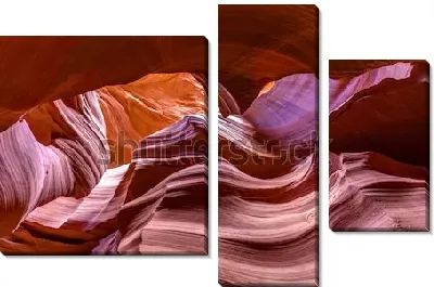 Модульная картина Фантастические природные формы скал из песчаника в Каньоне Антилопы (США, штат Аризона) №4