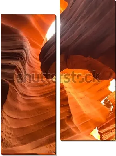 Модульная картина Фантастические природные формы скал из песчаника в Каньоне Антилопы (США, штат Аризона) №8