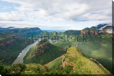 Картина маслом Великолепная панорама Каньона реки Блайд, третьего по величине каньона на планете и самого крупного из зелёных речных ущелий (ЮАР)