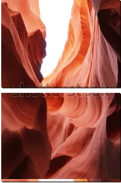 Модульная картина Фантастические природные формы и цвет скал из песчаника в Каньоне Антилопы (США, штат Аризона) №2