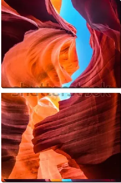 Модульная картина Фантастические природные формы и цвет скал из песчаника в Каньоне Антилопы (США, штат Аризона) №5