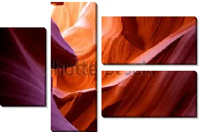 Фантастические природные формы и цвета скал в Каньоне Антилопы (США, штат Аризона)