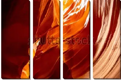 Игра света и цвета на фантастических природных сводах и стенах в Каньоне Антилопы (США, штат Аризона)