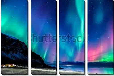 Завораживающее красочное северное сияние в небе Исландии