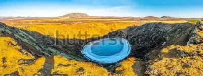 Плакат Панорамный вид на кратерное озеро Керид (Исландия)
