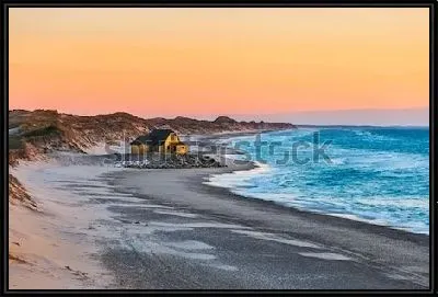Картина Удивительный закат на пляже Скагена, самого северного города Дании 